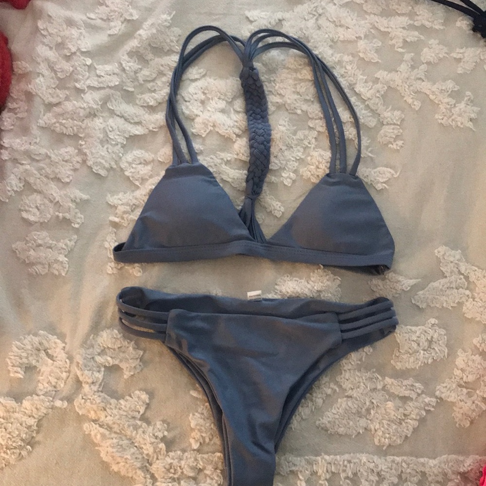 Grey Braided Bikini Set